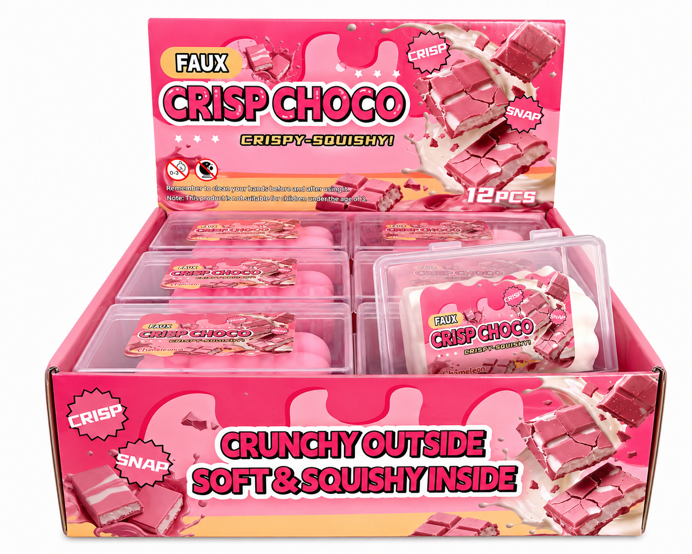 Faux Crisp Choco (Strawberry) | Crispy ASMR Chocolate Squishy
