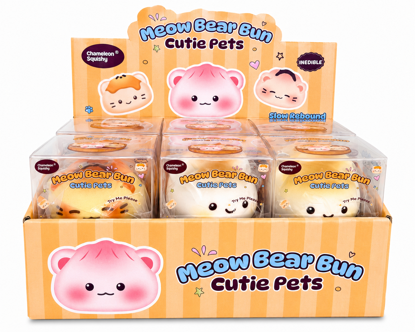 Meow Bear Bun Squishy | Kawaii Cutie Pets Slow Rising Sensor