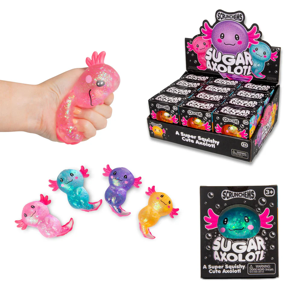 Scrunchems® Sugar Axolotl Squishy | Sensory Fidget Toy
