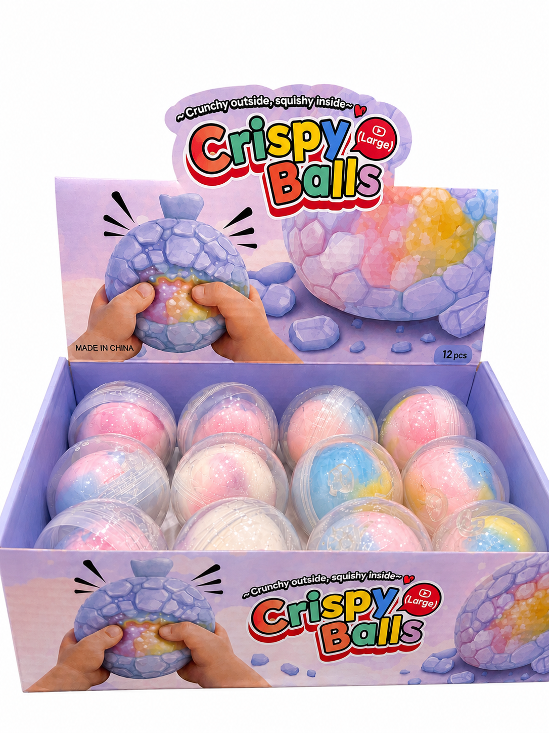 Pastel Crispy Cracking Clay Squishy Ball | ASMR Sensory Fidget Toy